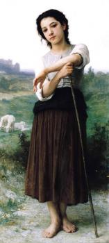 William-Adolphe Bouguereau : Young Shepherdess Standing